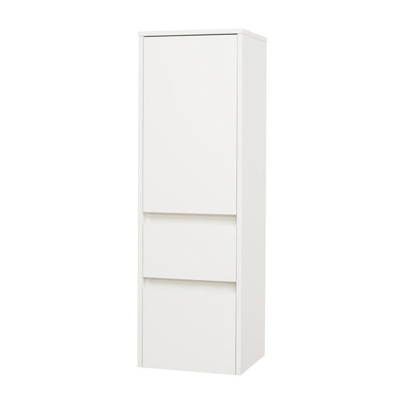 MEREO MP6473 Opto, koupelnová skříňka vysoká 125 cm, pravé otevírání, bílá, dub, bílá/dub, černá