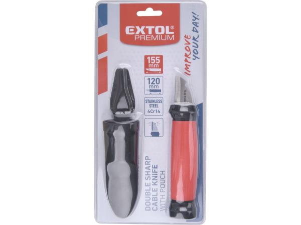 EXTOL PREMIUM 8831101 - nůž na odizolování kabelů oboubřitý, 155/120mm, CrV