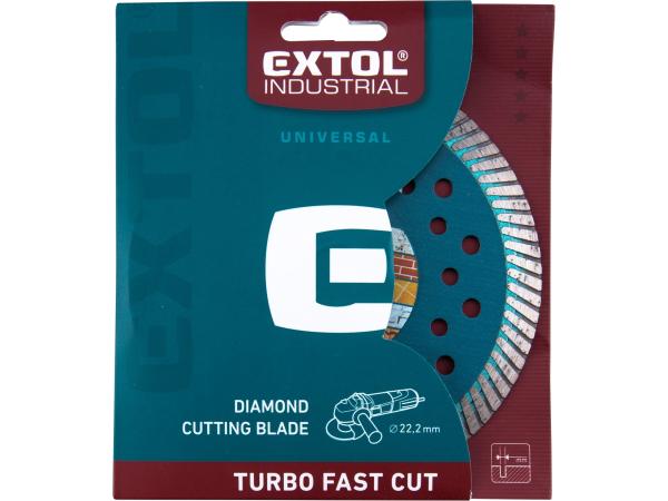 EXTOL INDUSTRIAL 8703053 - kotouč diamantový řezný, turbo Fast Cut, suché i mokré řezání,