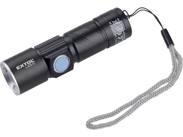 EXTOL LIGHT 43135-R - POŠK. OBAL svítilna 150lm, zoom, USB nabíjení, XPE 3W LED