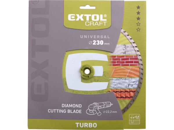 EXTOL CRAFT 108855 - kotouč diamantový řezný, turbo - suché i mokré řezání, O 230x22,2x2,8