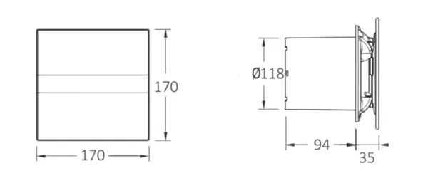 E-120 G koupelnový ventilátor axiální, 15W, potrubí 120mm, bílá (00901000)