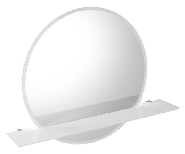 VISO kulaté LED podsvícené zrcadlo pr.80cm s policí, bílá mat (VS080-01)