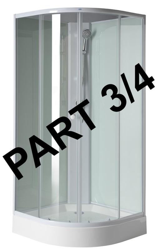 AIGO dveře a pevné části čiré sklo, těsnění, profily (YB93-3)