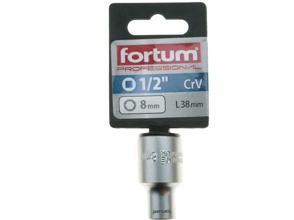 FORTUM 4700408 - hlavice nástrčná 1/2", 8mm, L 38mm