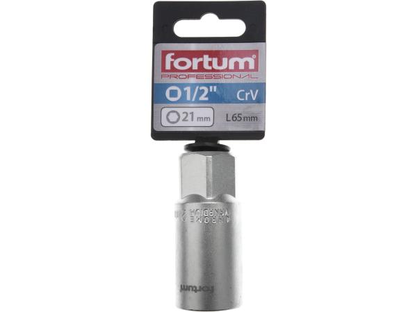 FORTUM 4700904 - hlavice nástrčná na zapalov. svíčky 1/2", 21mm, L 65mm, magnet