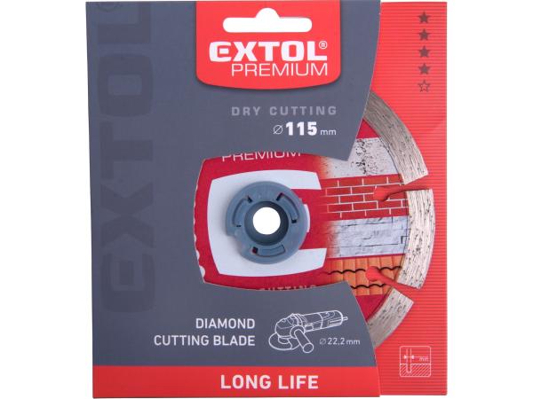 EXTOL PREMIUM 108911 - kotouč diamantový řezný, segmentový Long Life - suché řezání, 115x2
