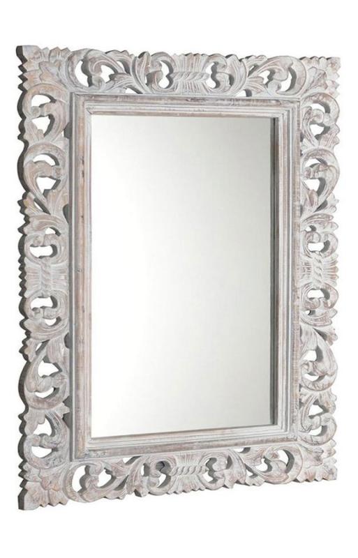 SCULE zrcadlo v rámu, 70x100cm, bílá (IN171)