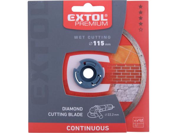 EXTOL PREMIUM 108731 - kotouč diamantový řezný celoobvodový - mokré řezání, O 115x22,2x2mm