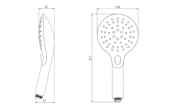 Ruční sprcha s tlačítkem, 6 režimů sprchování, průměr 120mm, ABS/chrom/bílá (1204-20)