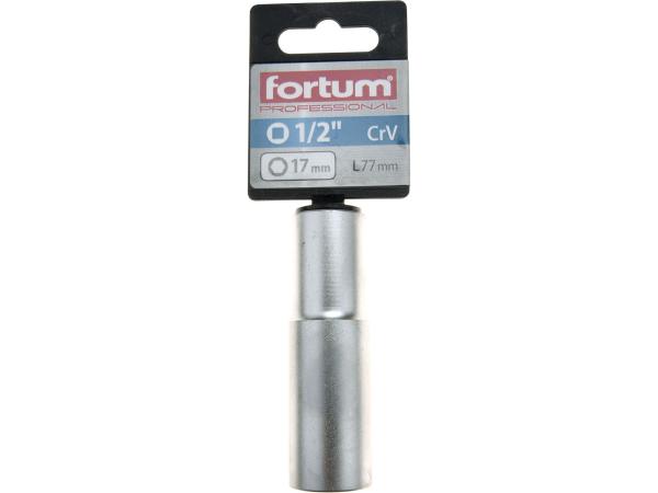 FORTUM 4700517 - hlavice nástrčná prodloužená 1/2", 17mm, L 77mm
