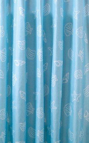Sprchový závěs 180x200cm, polyester, modrá, mušle