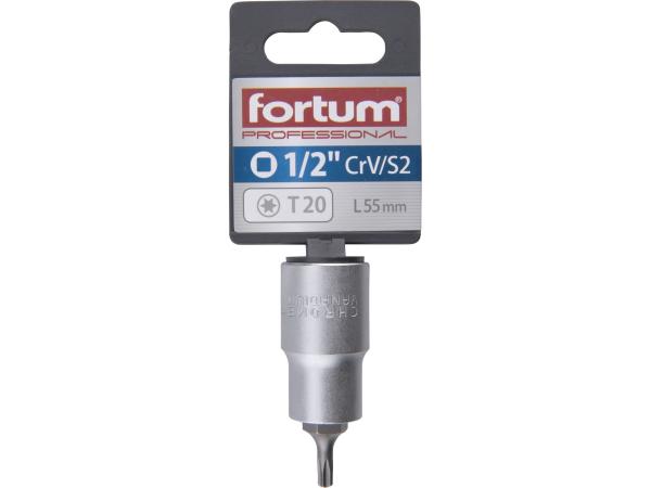 FORTUM 4700720 - hlavice zástrčná 1/2" hrot TORX, T20, L 55mm