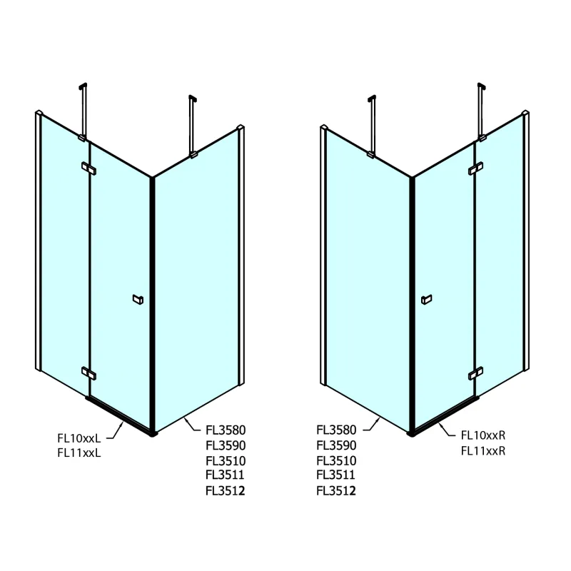 FORTIS LINE sprchové dveře 1000mm, čiré sklo, levé (FL1010L)