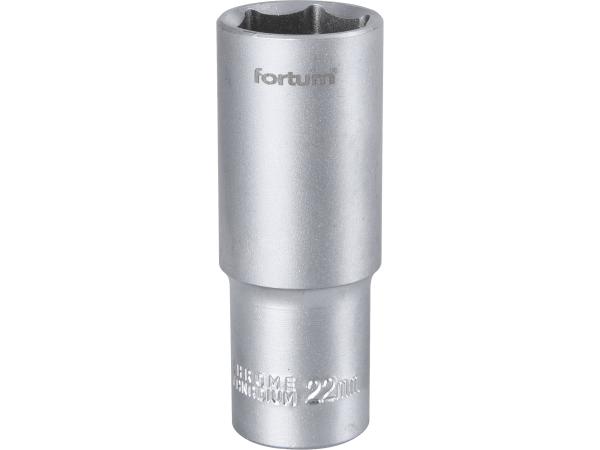 FORTUM 4700522 - hlavice nástrčná prodloužená 1/2", 22mm, L 77mm