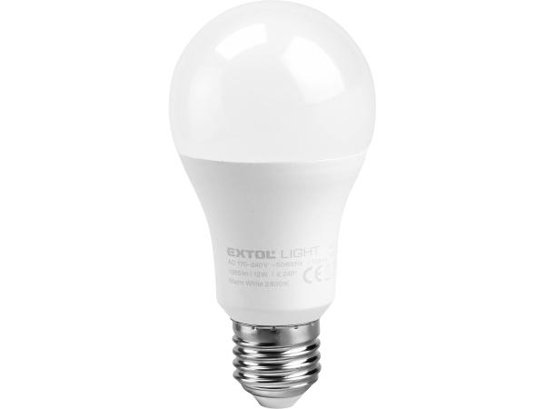 EXTOL LIGHT 43004 - žárovka LED klasická, 1055lm, 12W, E27, teplá bílá