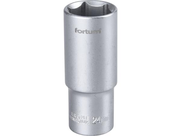 FORTUM 4700524 - hlavice nástrčná prodloužená 1/2", 24mm, L 77mm