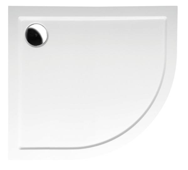 RENA L sprchová vanička z litého mramoru, čtvrtkruh 90x80x4cm, R550, levá, bílá (72890)