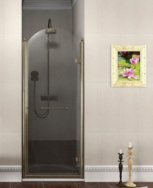 ANTIQUE sprchové dveře otočné, 800mm, pravé, ČIRÉ sklo, bronz (GQ1380RC)