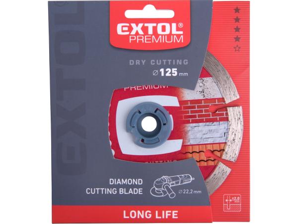 EXTOL PREMIUM 108912 - kotouč diamantový řezný, segmentový Long Life - suché řezání, 125x2