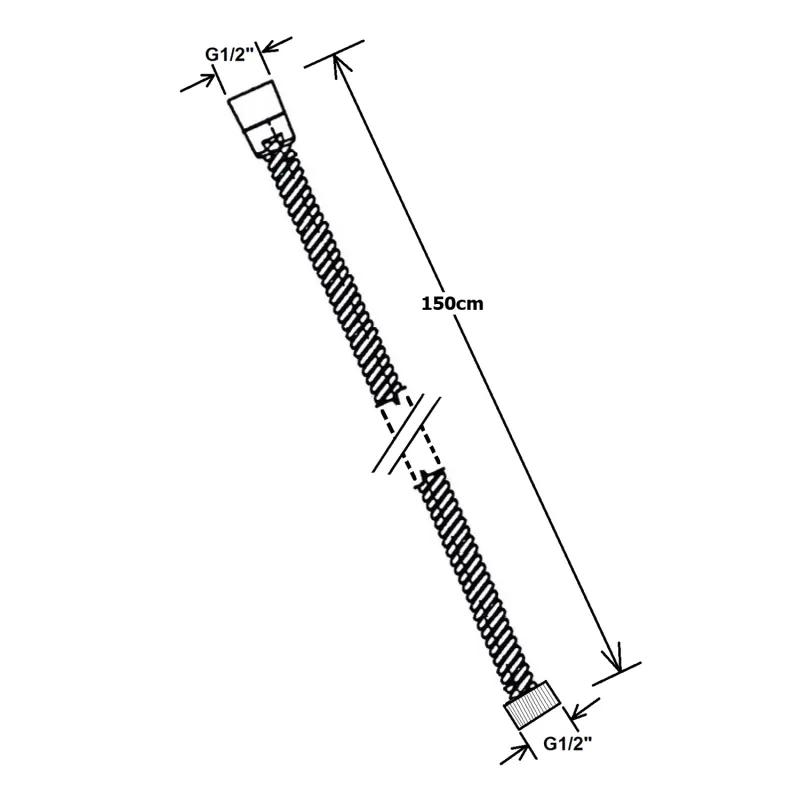POWERFLEX opletená sprchová hadice, 150cm, černá mat (FLEX156)