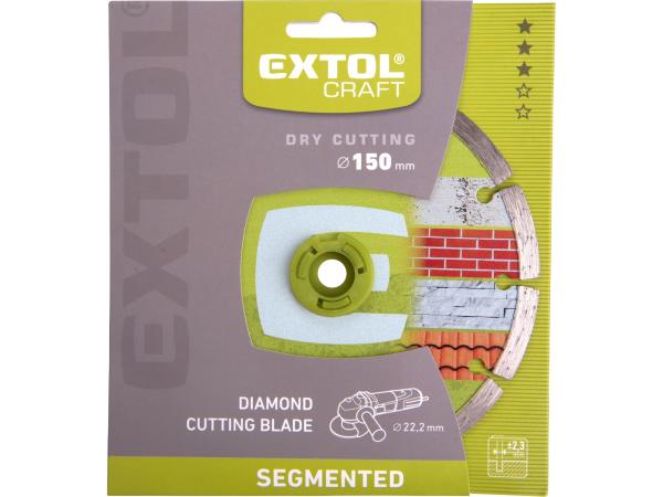 EXTOL CRAFT 108813 - kotouč diamantový řezný segmentový - suché řezání, O 150x22,2x2,3mm