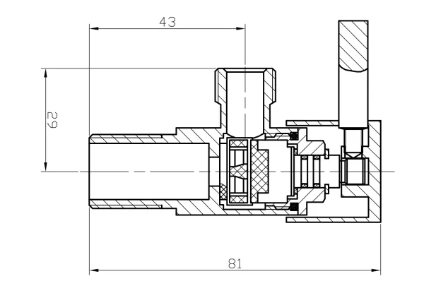 Rohový ventil 1/2"x3/8", bez matky, kulatý, chrom (5317)