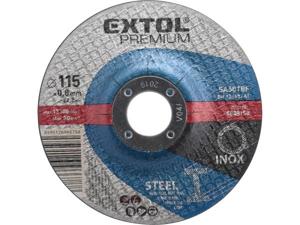 EXTOL PREMIUM 8808150 - kotouč řezný na ocel/nerez, O 115x0,8x22,2mm