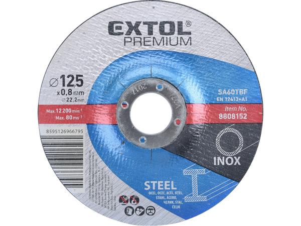 EXTOL PREMIUM 8808152 - kotouč řezný na ocel/nerez, 125x0,8x22,2mm