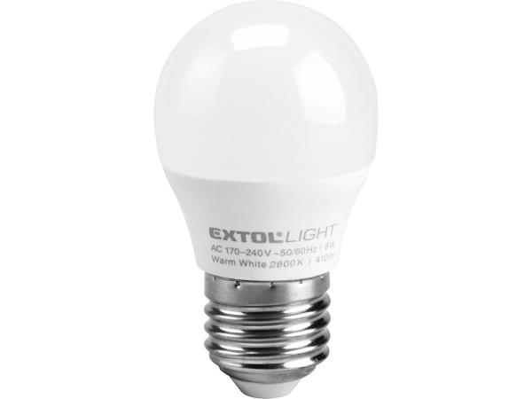 EXTOL LIGHT 43006 - žárovka LED mini, 410lm, 5W, E27, teplá bílá