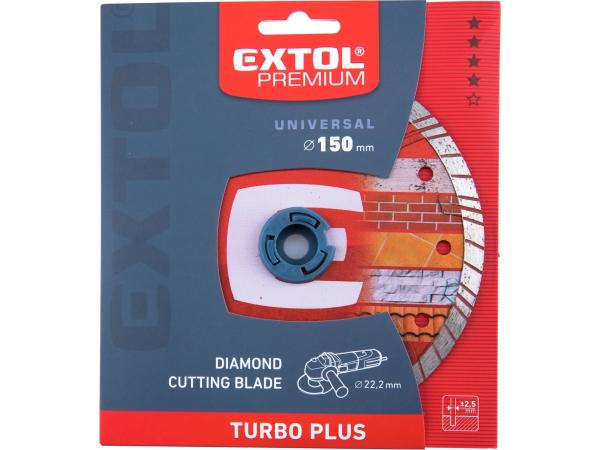EXTOL PREMIUM 8803033 - kotouč diamantový řezný TURBO PLUS - suché i mokré řezání, O 150x2