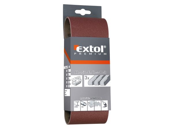 EXTOL PREMIUM 8803528 - plátna brusná nekonečný pás, bal. 3ks, 75x533mm, P80