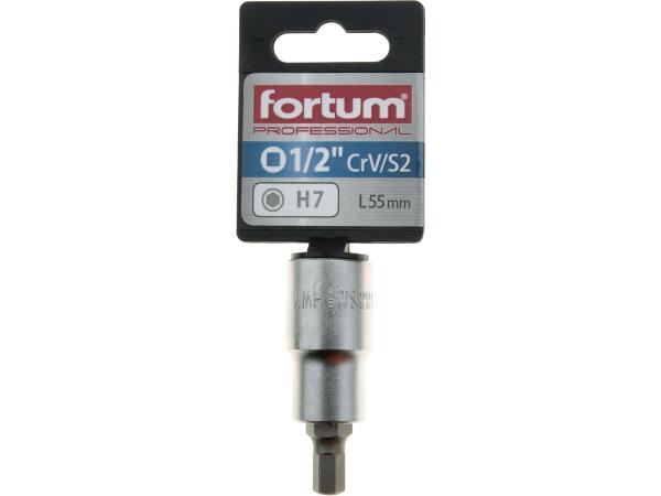 FORTUM 4700607 - hlavice zástrčná 1/2" imbus, H 7, L 55mm