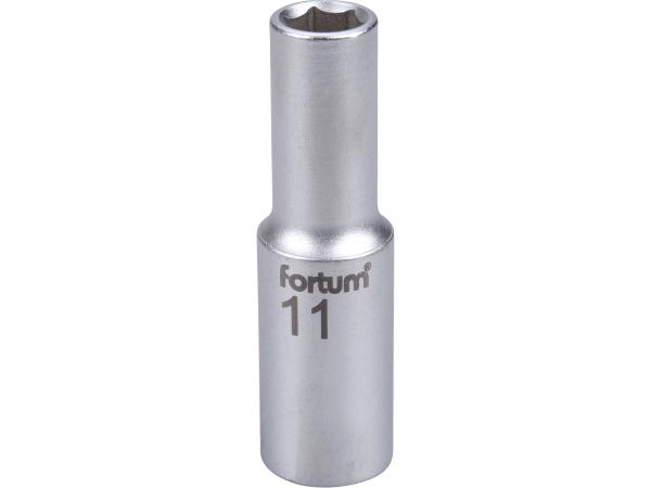 FORTUM 4700511 - hlavice nástrčná prodloužená 1/2", 11mm, L 77mm, 61CrV5