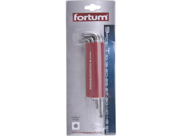 FORTUM 4710300 - L-klíče TORX, sada 9ks, 10-50