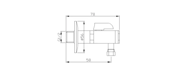 Rohový ventil s matkou, 1/2"x 3/8", bronz (2020BRO)
