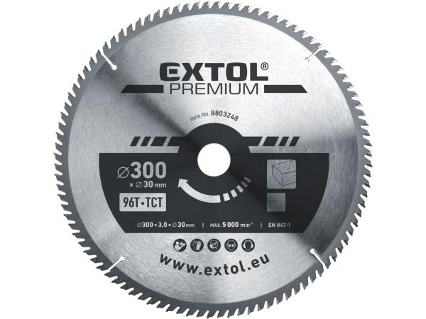 EXTOL PREMIUM 8803248 - kotouč pilový s SK plátky, O 300x3,0x30mm, 96T