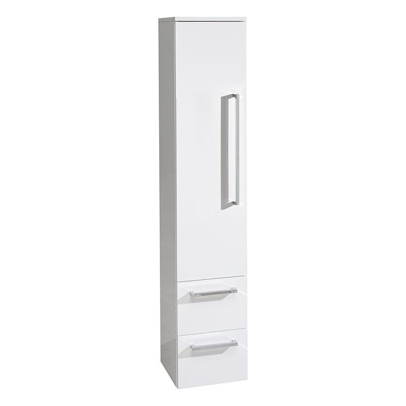 MEREO MP5051L Bino, koupelnová skříňka vysoká 163 cm, levé otevírání, bílá, bílá/dub