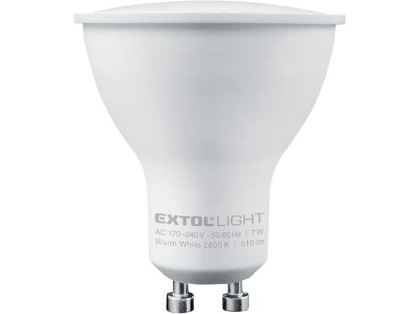 EXTOL LIGHT 43033 - žárovka LED reflektorová, 510lm, 7W, GU10, teplá bílá