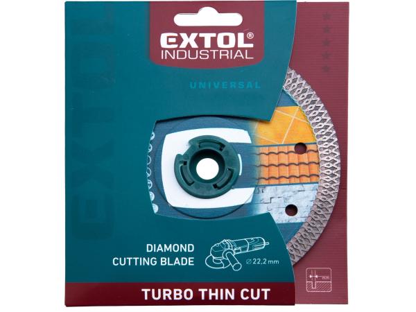 EXTOL INDUSTRIAL 8703043 - kotouč diamantový řezný, turbo Thin Cut, suché i mokré řezání,