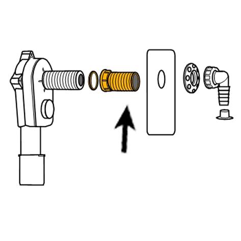 OTTO HAAS prodloužení k podomítkovým pračkovým sifonům 1" x 96 mm - 2078