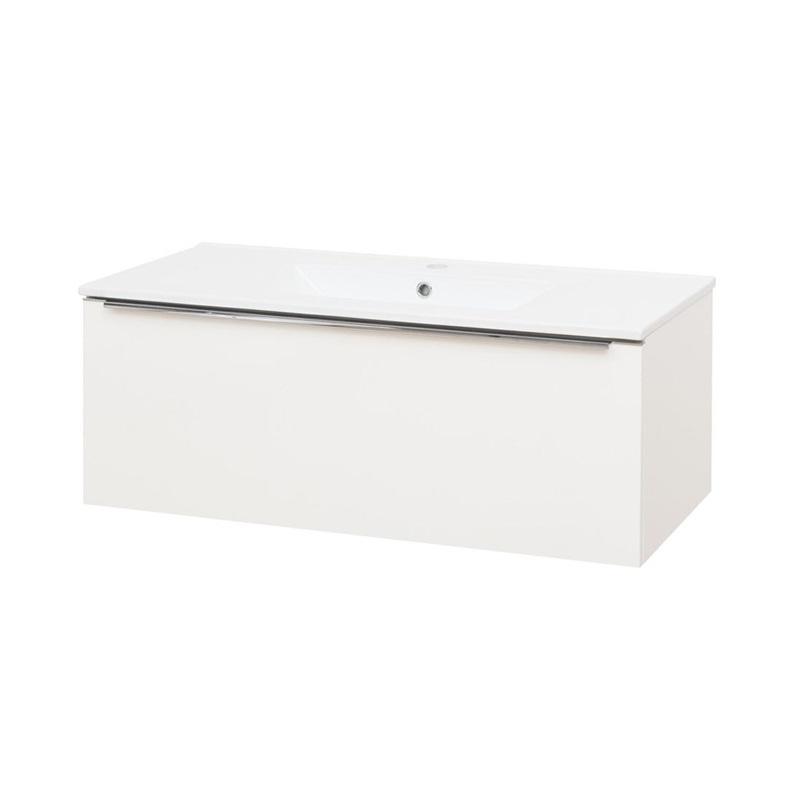 MEREO MP6493 Mailo, koupelnová skříňka s keramickým umyvadlem 101 cm, bílá, dub, antracit