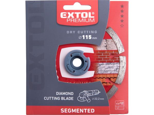 EXTOL PREMIUM 108711 - kotouč diamantový řezný segmentový - suché řezání, O 115x22,2x2mm