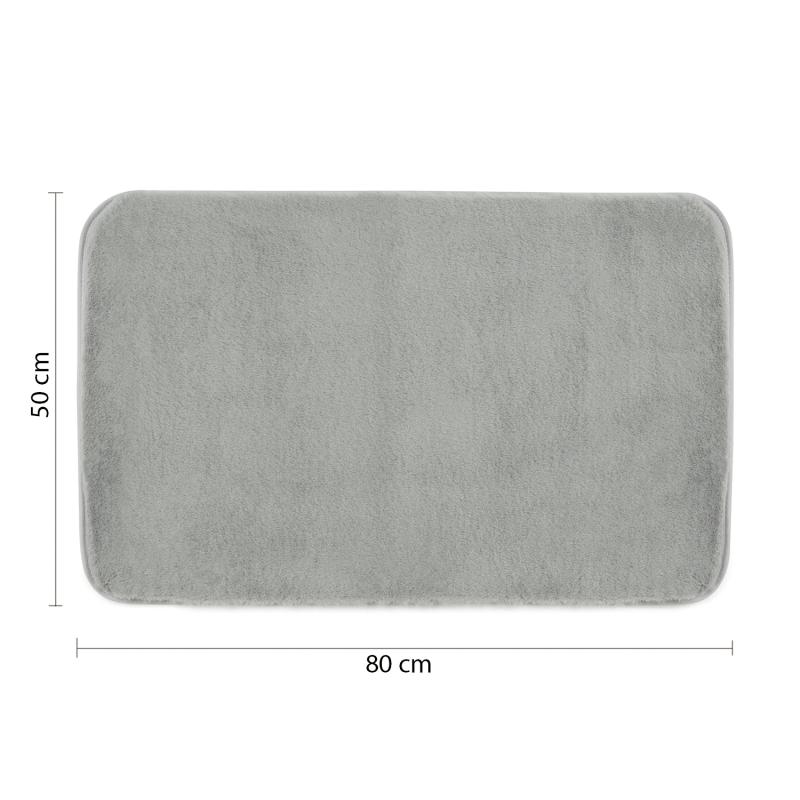 FUZZY koupelnová předložka, 50x80 cm, 100% polyester, protiskluz, šedá