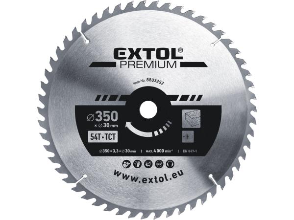 EXTOL PREMIUM 8803252 - kotouč pilový s SK plátky, O 350x3,3x30mm, 54T