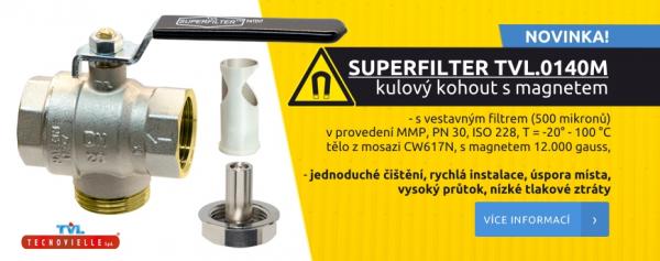 SUPERFILTER 1" kulový kohout s filtrem a magnetem , TVL.0140M.025