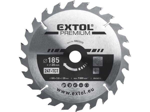 EXTOL PREMIUM 8803225 - kotouč pilový s SK plátky, O 185x3,0x20mm, 24T