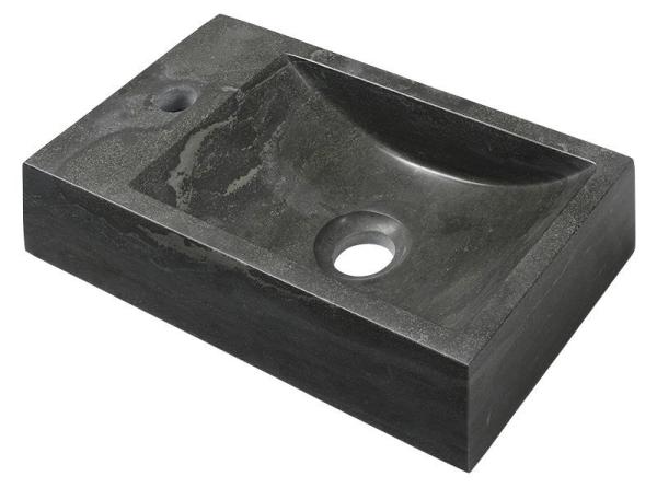 BLOK kamenné umývátko 40x10x22 cm, otvor vlevo, antracit (2401-38)