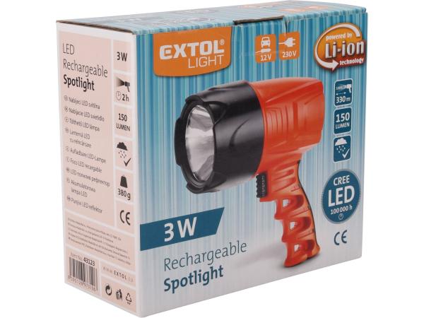 EXTOL LIGHT 43123 - svítilna 150lm CREE LED, nabíjecí