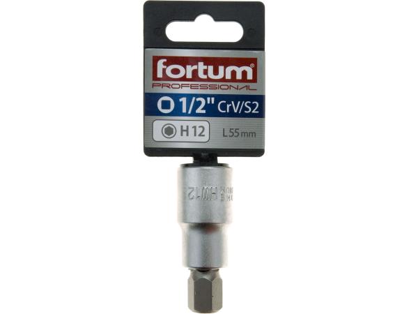 FORTUM 4700612 - hlavice zástrčná 1/2" imbus, H 12, L 55mm